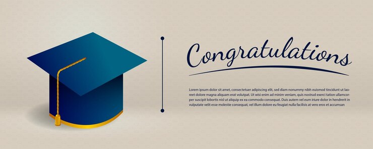 diseo elegante de tarjeta de felicitacin de graduacin con birrete y texto personalizable