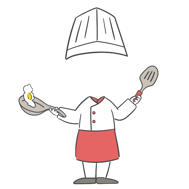 disfraz de cocinera. Ilustración para síntesis facial.