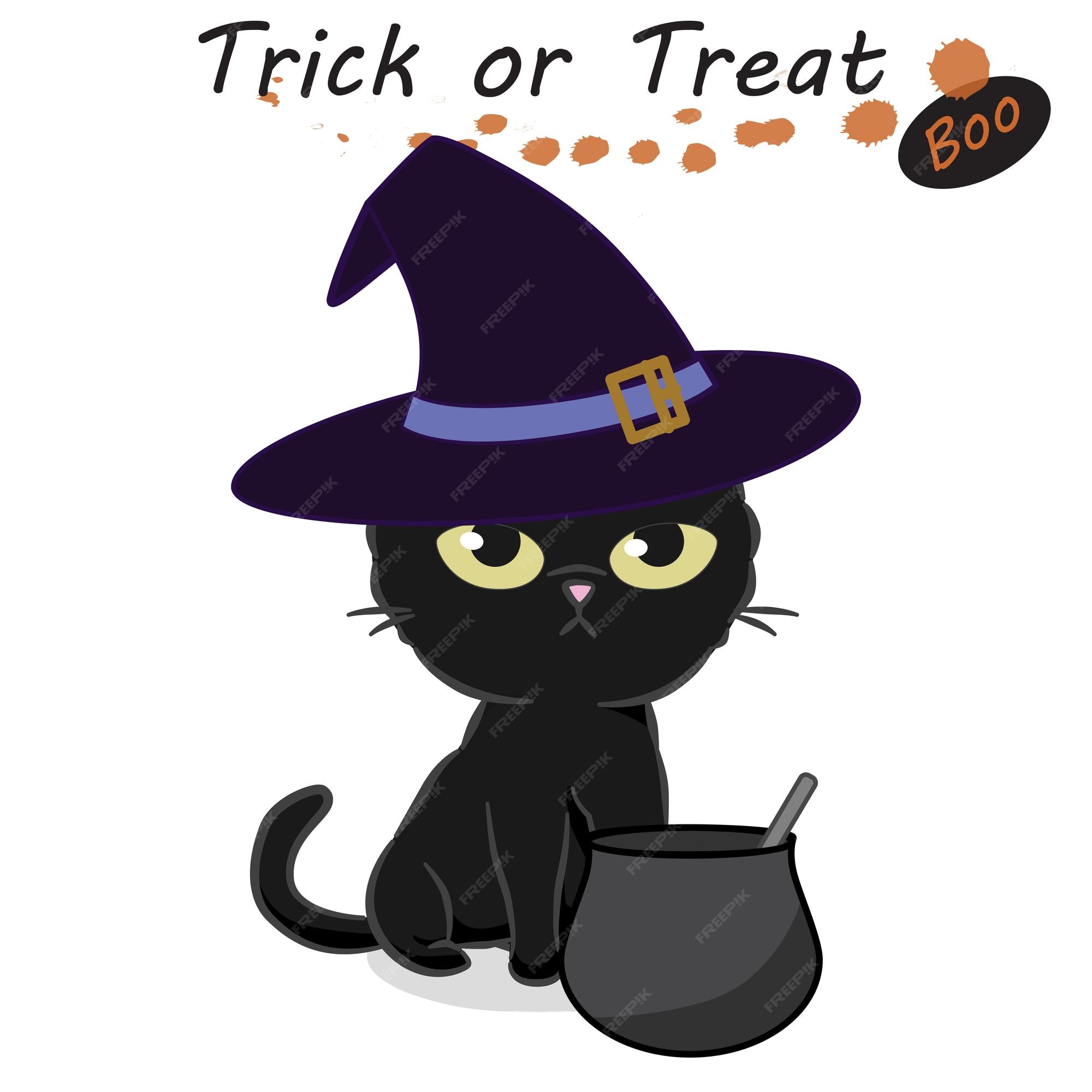 deletrear Clasificación césped Disfraz de gato de halloween. gato disfrazado de bruja. mascotas de  halloween. | Vector Premium