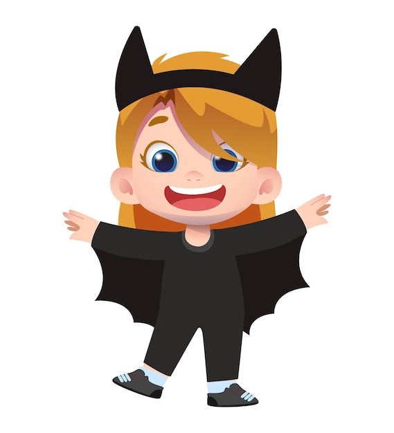 Vector disfraz de halloween de personaje de niños lindos