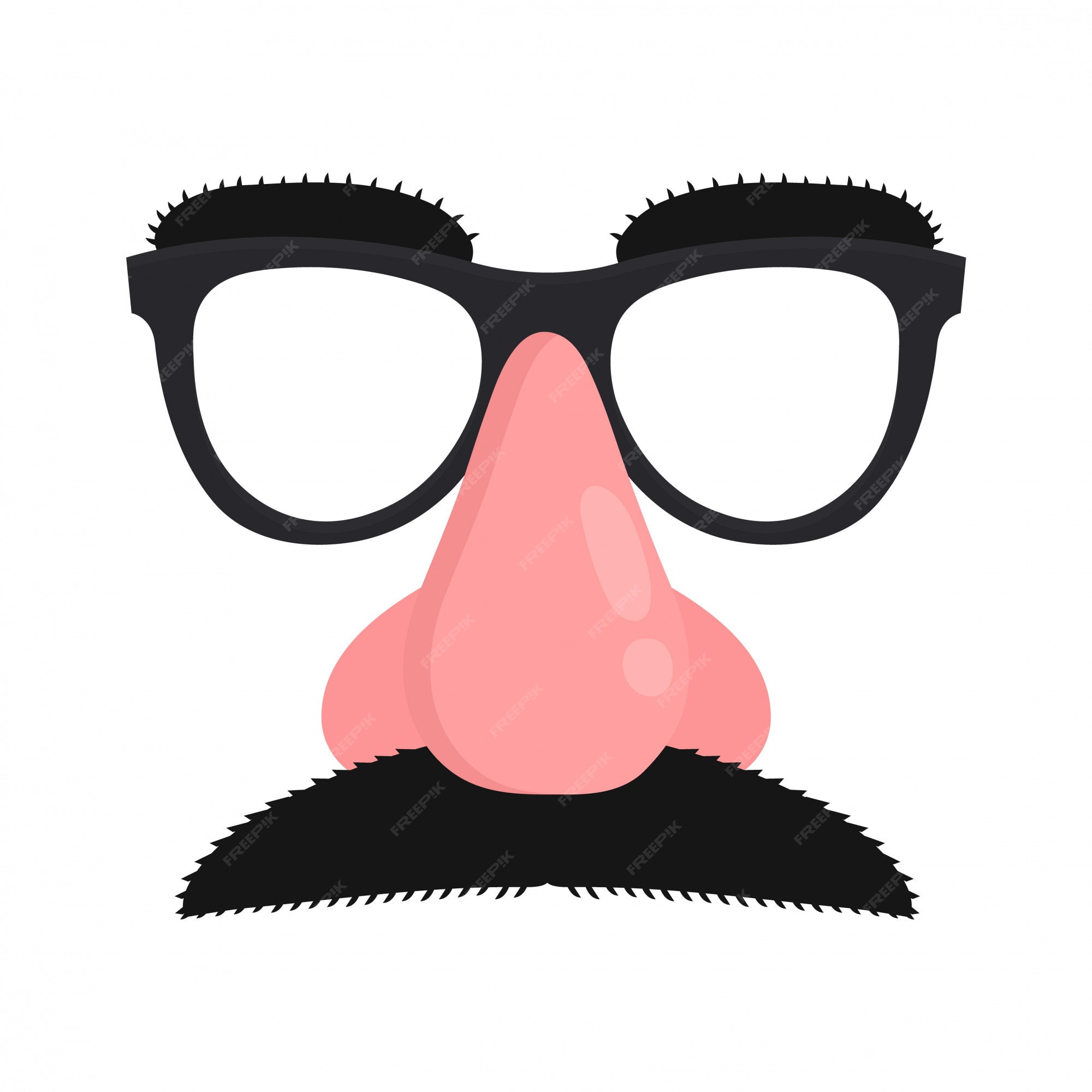 Disfrazar máscara. con de nariz falsa bigote. | Vector Premium