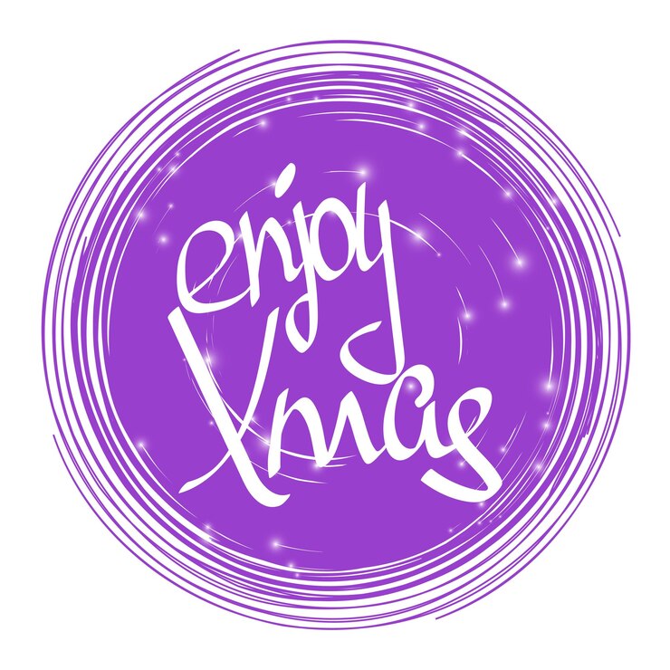 Vector disfruta de la caligrafía de navidad diseño de letras plantilla ilustración vectorial