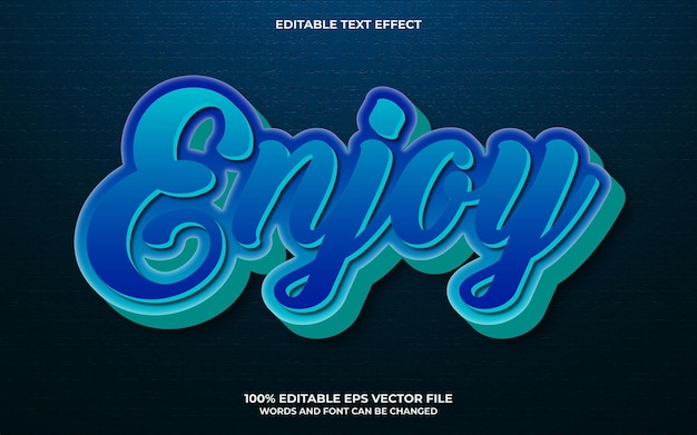 Vector disfruta del efecto de texto editable en 3d