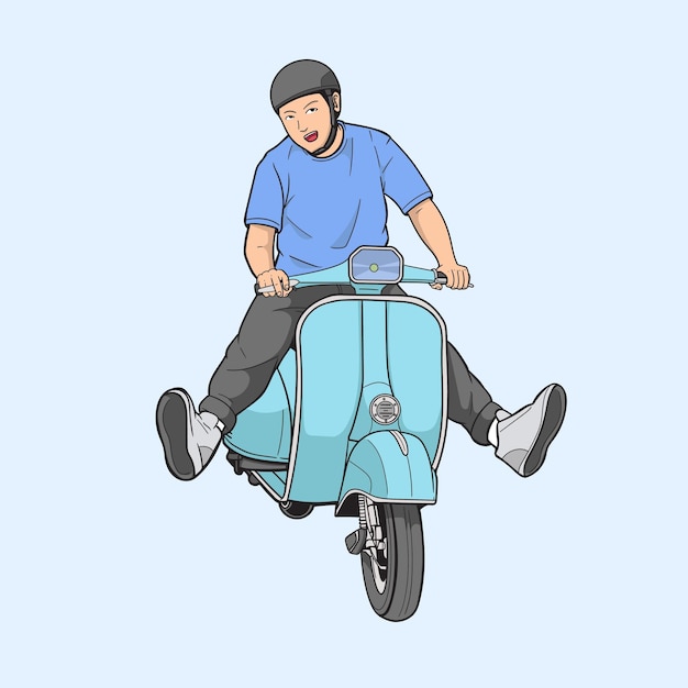 Disfruta del paseo en scooter ilustración vintage.