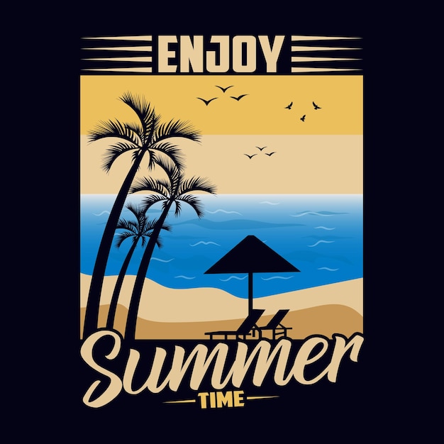 Disfruta del verano diseño retro vintage de verano diseño retro de camiseta de verano