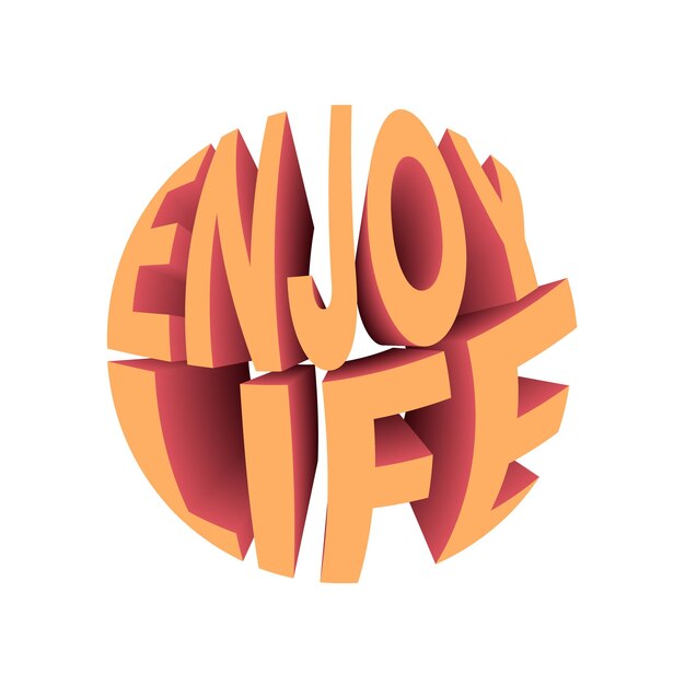 Disfruta de la vida Cita de diseño de estilo retro tipografía
