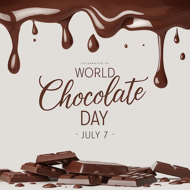 Vector disfrutando de la decadencia del día mundial del chocolate el 7 de julio