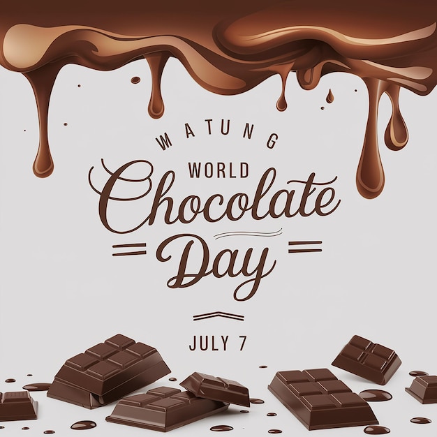 Vector disfrutando de la decadencia del día mundial del chocolate el 7 de julio