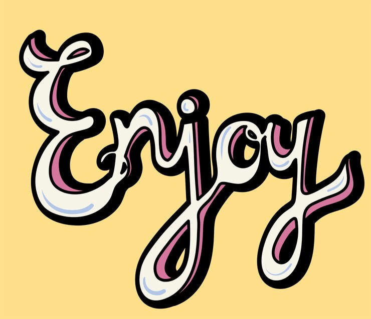 Disfrutar de la ilustración de diseño de tipografía de palabra
