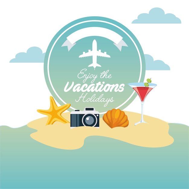 Disfrutar de vacaciones aislado icono de viaje