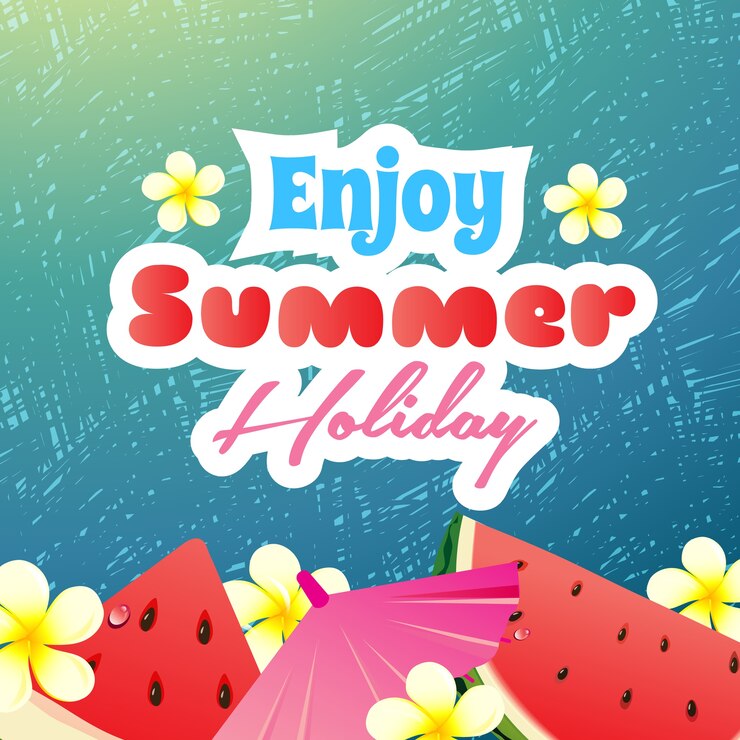 disfrutar de vacaciones de verano rasguño de fondo con sandía