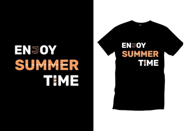 Disfrute del diseño de la camiseta de la tipografía del horario de verano citas de tipografía moderna Vector Premium