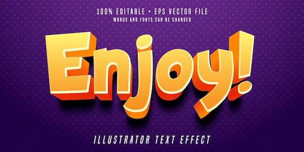 Disfrute del estilo de fuente 3d de efecto de texto editable