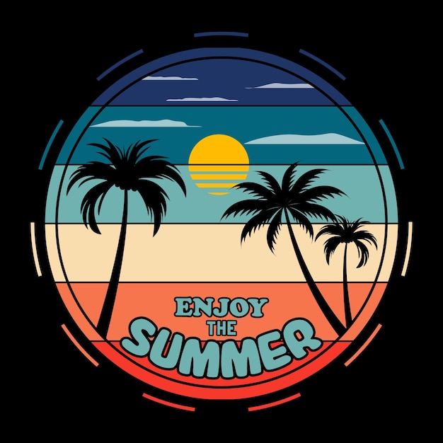 Disfrute de la ilustración y el vector de diseño de camisetas de verano