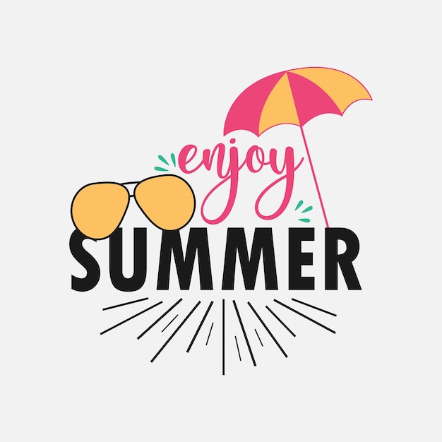Disfrute de la ilustración vectorial de letras Summer Brush de palabras escritas a mano aisladas en fondo blanco