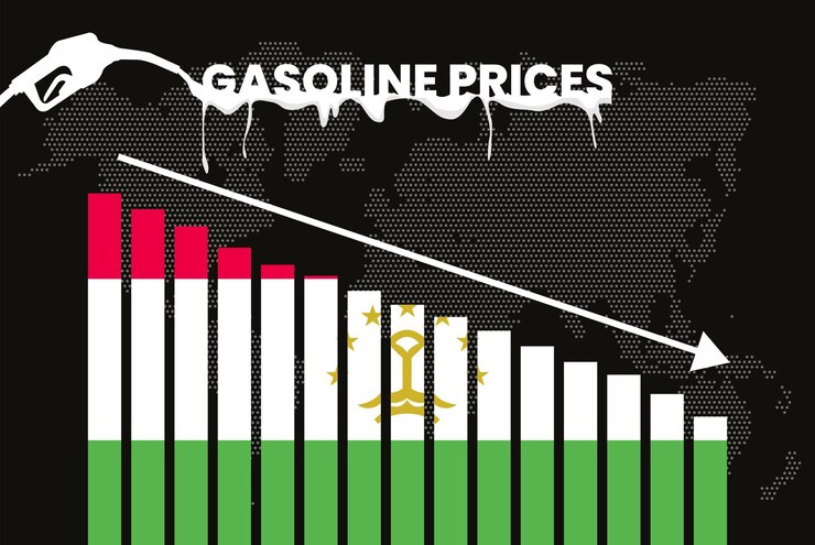 Vector disminución del precio de la gasolina en tayikistán cambio y volatilidad en los precios del combustible