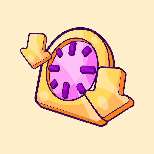 Disminución del tiempo con ilustración vectorial de flecha hacia abajo para el diseño de elementos comerciales y escolares