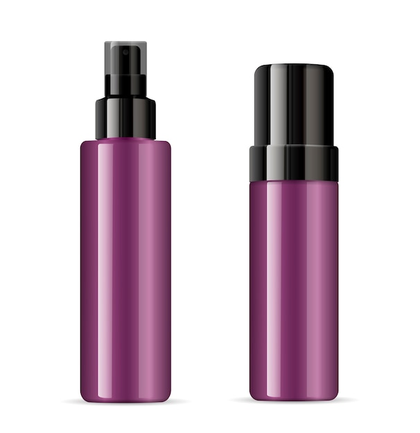 Dispensador de botellas de vidrio o plástico cosmético morado