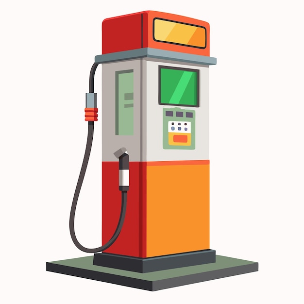 Dispensador de gasolina en 3D con realismo sobre un fondo blanco