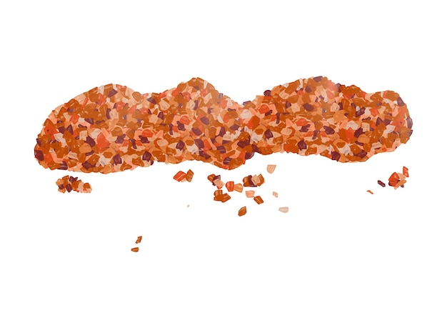 Una dispersión de cristales de azúcar moreno o de caña ilustración vectorial realista aislada en blanco