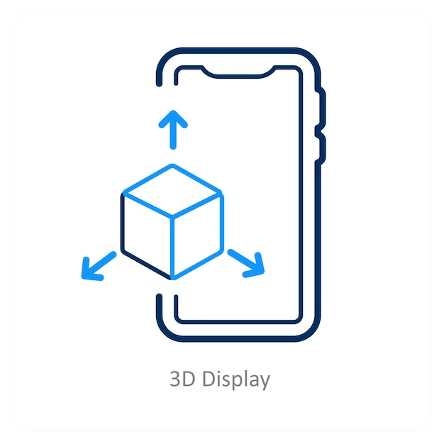 Display 3D y concepto de icono de realidad virtual