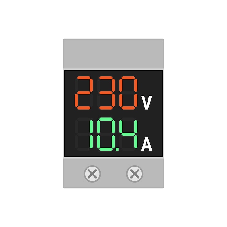 Vector displays digitales de doble led de voltaje y corriente para montaje en rieles din