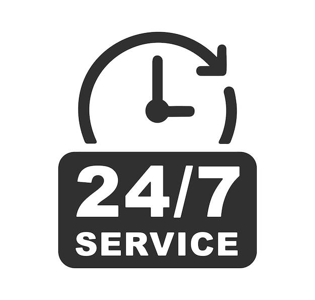 Disponibilidad del reloj del icono de servicio 247