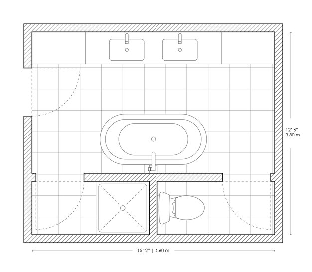 Vector disposición de los baños