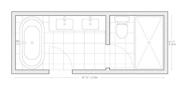 Vector disposición de los baños