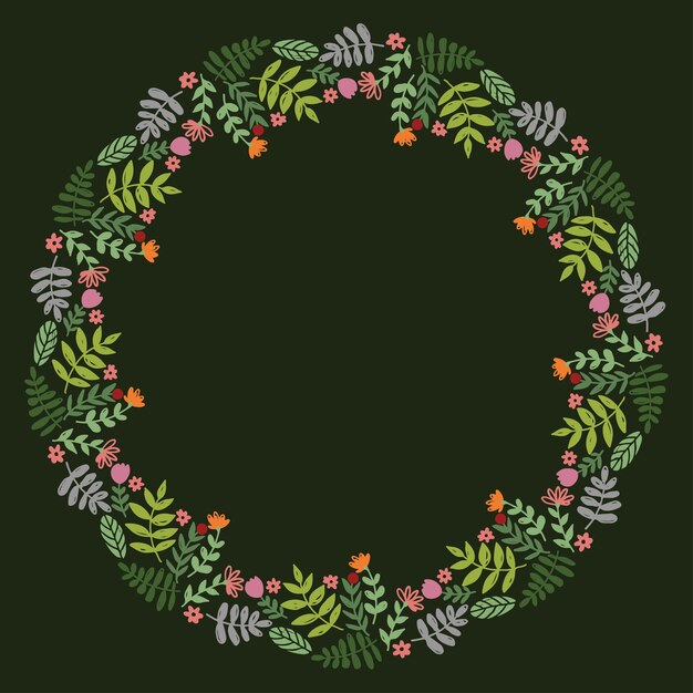 Disposición dibujada mano del vector de la guirnalda de la Navidad con Copyspace.