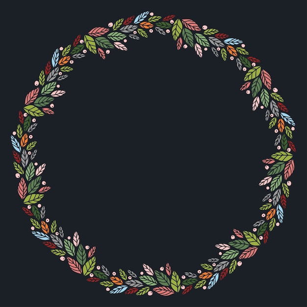 Disposición dibujada mano del vector de la guirnalda de la Navidad con Copyspace.