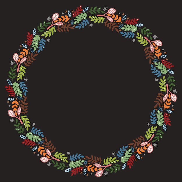 Disposición dibujada mano del vector de la guirnalda de la Navidad con Copyspace.