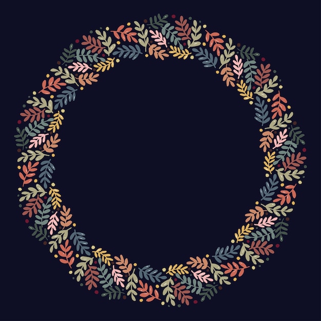 Disposición dibujada mano del vector de la guirnalda de la Navidad con Copyspace.