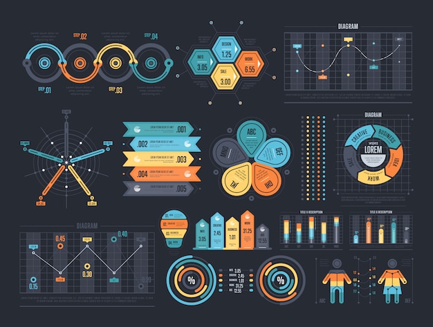 Disposición de plantillas de infografía.