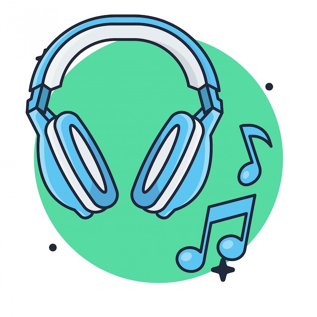 Vector dispositivo de auriculares de música