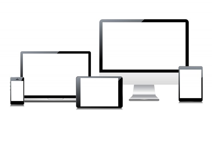Vector dispositivo en fondo blanco.