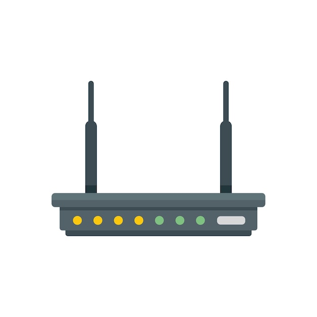 Dispositivo módem icono vector plano Wifi internet red lan aislado