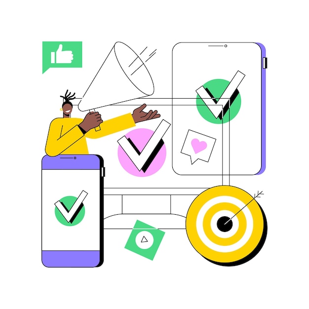 Dispositivo múltiple dirigido a la ilustración de vector de concepto abstracto
