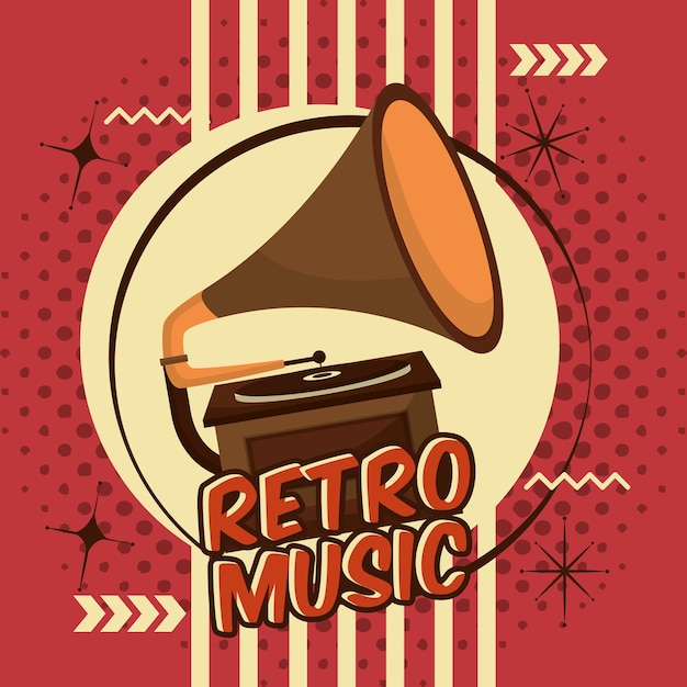 Dispositivo de música gramófono vinilo lp retro vintage