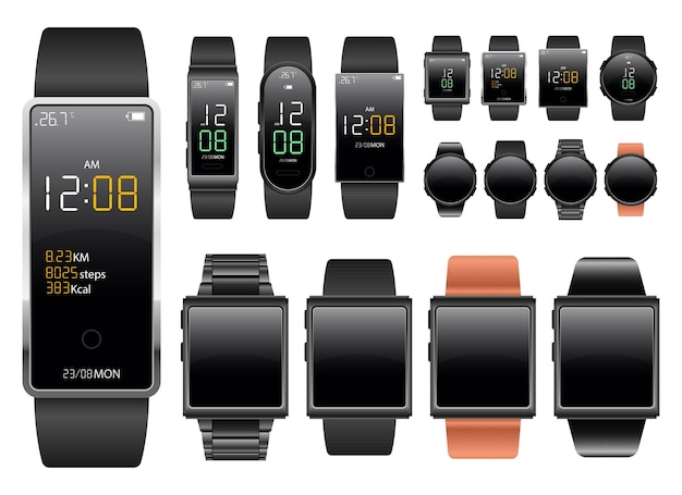 Dispositivo SmartWatch aislado sobre fondo blanco.