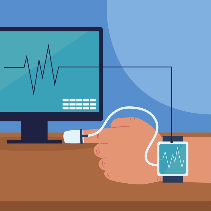 Vector dispositivos para monitorear la salud