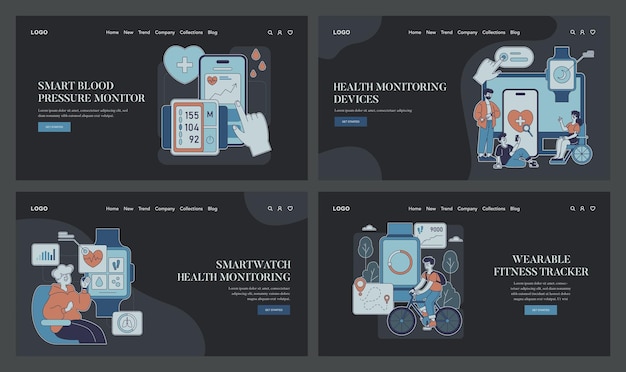 Dispositivos de monitoreo de salud conjuntos de tecnología digital que ayudan en el seguimiento personal de la salud y la aptitud física