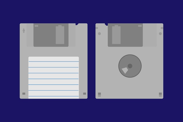 disquete retro almacenamiento de datos de dos caras