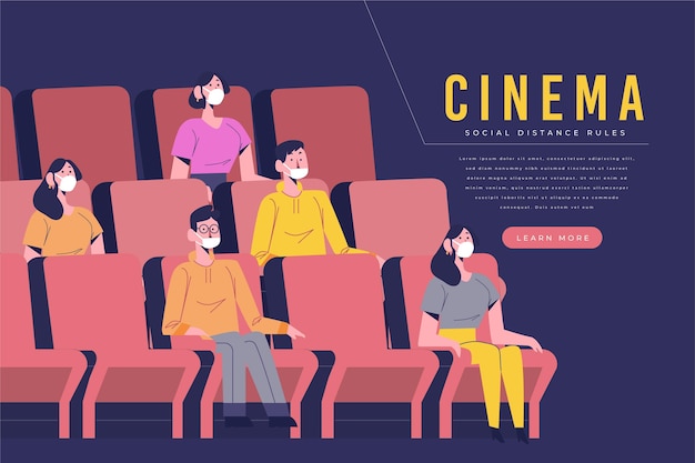 Vector distanciamiento social en el cine