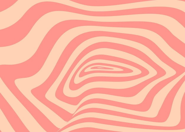 Distorsionado groovy curva línea de onda hippie fondo estilo retro patrón psicodélico