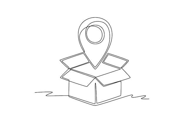 Distribución continua de dibujo de una línea y concepto logístico Ilustración gráfica de vector de diseño de dibujo de una sola línea