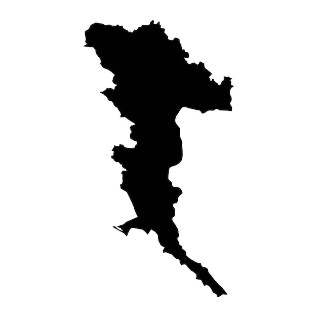 Distrito administrativo del mapa del cantón de Herzegovina Neretva de la Federación de Bosnia y Herzegovina Ilustración vectorial