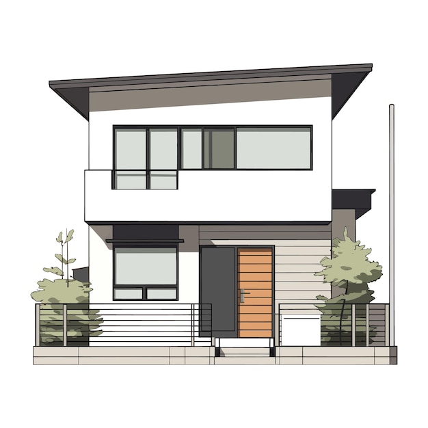 Distrito de casas modernas minimalistas con techo marrón