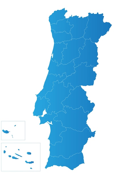 Distrito de Portugal Mapa de las tierras del país