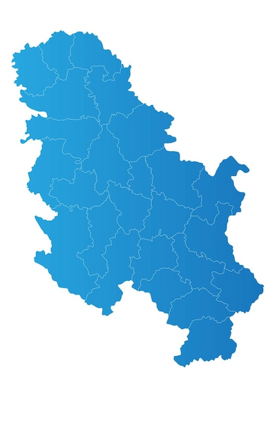 Distrito de Serbia Mapa de las tierras del país